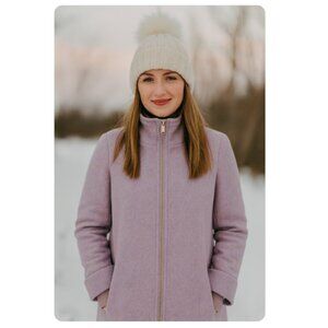 J.Crew SZ 14 Lodge Coat in Italian  Nello Gori Stadium-Cloth Wool Lilac NWT $365